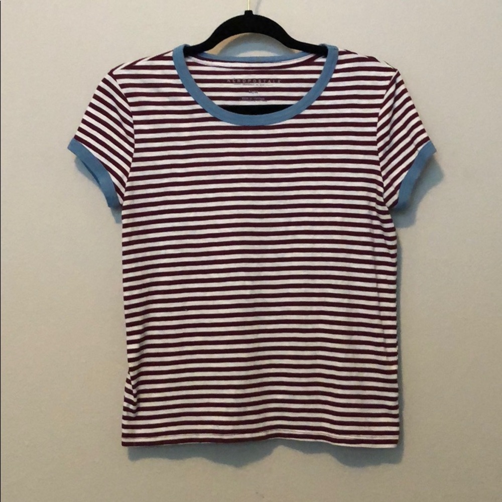 Maroon Striped Aeropostale shirt